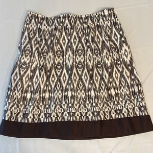 Ann Taylor A Line skirt with POCKETS ladies size 8 brown white side zipper cute